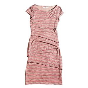 Anthropologie Bailey 44 Y2K Sorrell Dress…Red + Beige Striped Tier Bodycon, XS